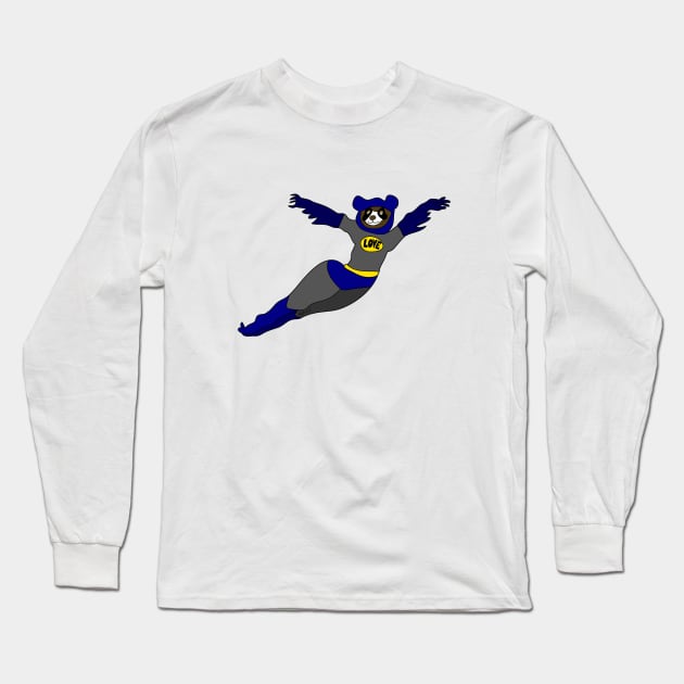 Flying LOVE Bear Bat Long Sleeve T-Shirt by notsniwart